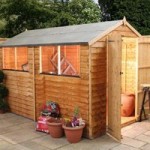 10ft x 6ft Winchester Wooden Overlap Apex Shed Brown