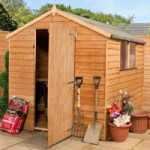 6ft x 8ft Winchester Budget Wooden Overlap Apex Shed with Windows Natural