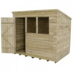 8ft x 6ft Forest Pressure Treated Wooden Overlap Shed Natural