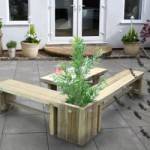 Double Sleeper Bench Planter Natural