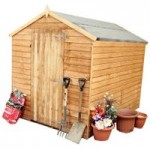 6ft x 8ft Winchester Budget Wooden Overlap Apex Shed Natural