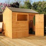 6ft x 8ft Winchester Wooden Reverse Apex Shed Brown