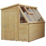 6ft x 8ft Winchester Wooden Potting Shed Natural