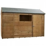 6ft x 10ft Winchester Wooden Overlap Reverse Apex Shed Brown