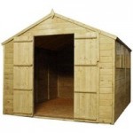 8ft x 10ft Winchester Pressure Treated Wooden Shiplap Apex Shed Natural