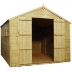 8ft x 12ft Winchester Pressure Treated Wooden Shiplap Apex Shed Natural