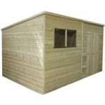 12 x 7 Winchester Pressure Treated Wooden Shiplap Shed Natural