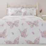 Floral Butterfly Pink Reversible Duvet Cover and Pillowcase Set Pink