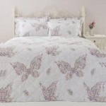 Floral Butterfly Pink Bedspread Pink