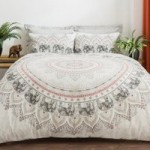 Mandala Elephant Blush Pink Reversible Duvet Cover and Pillowcase Set Blush