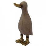 Resin Gold Beak Duck Ornament Brown