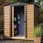5ft x 6ft Woodvale Metal Shed Brown