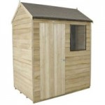 4ft x 6ft Forest Garden Pressure Treated Reverse Apex Shed Natural