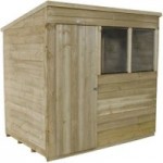 5ft x 7ft Forest Garden Pressure Treated Pent Shed Natural