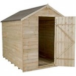 6ft x 8ft Forest Garden Pressure Treated Apex Shed No Window Natural