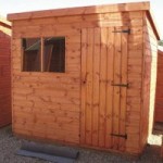 4ft x 4ft TGB Shiplap Superior Wooden Pent Shed Brown