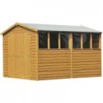 6ft x 10ft Pinnacle Overlap Double Door Apex Shed Brown