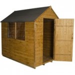 5ft x 7ft Forest Garden Overlap Dip Treated Apex Shed Natural