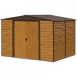 10ft x 12ft Woodvale Metal Apex Shed Brown