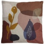 Modern Fruits Pear Cushion Multi Coloured