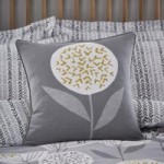 Elements Emmott Grey & Ochre Cushion Grey