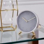 Small Chrome Table Clock Silver