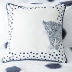 Emma Willis Leopard Cub Cushion Ink