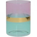 5A Fifth Avenue Glass Tealight Holder Pink, Teal
