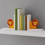 Jungle Friends Lion Bookends Orange