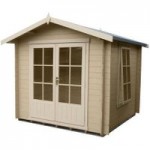 9ft x 9ft Pinnacle Barnsdale Wooden Log Cabin Cream