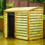5 x 3 Rowlinson Wooden Double Bin Store Natural