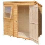 4ft x 6ft Shire Wooden Pent Shed Natural