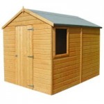 6ft x 8ft Shire Durham Wooden Shiplap Apex Shed Natural