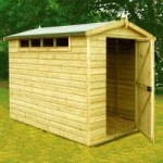 8ft x 10ft Shire Security Wooden Shiplap Apex Shed Natural
