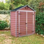 3ft x 6ft Palram Skylight Plastic Apex Shed Brown