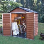 5ft x 6ft Palram Skylight Plastic Apex Shed Brown