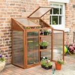 2ft x 4ft Rowlinson Mini Wooden Greenhouse Brown