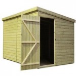 4ft x 10ft Empire Front Right Door Wooden Pent Shed Natural