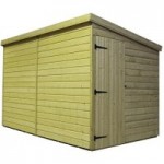 5ft x 10ft Empire Front Right Door Wooden Pent Shed Natural
