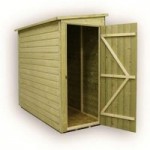 3ft x 12ft Empire Left Side Door Wooden Pent Shed Natural