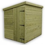 5ft x 7ft Empire Left Side Door Wooden Pent Shed Natural