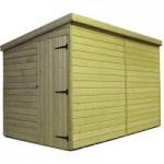 5ft x 10ft Empire Front Left Door Wooden Pent Shed Natural