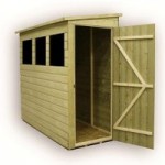 3ft x 6ft Empire Right Side Door Wooden Reverse Pent Shed with 3 Windows Natural