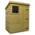 3ft x 6ft Empire Front Right Door Wooden Pent Shed Natural