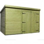 8ft x 10ft Empire Front Right Double Door Wooden Pent Shed Natural