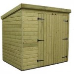 3ft x 6ft Empire Double Door Wooden Pent Shed Natural