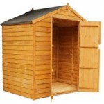 4ft x 6ft Winchester Double Door Wooden Apex Shed Natural