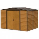 6ft x 10ft Rowlinson Woodvale Metal Apex Shed Brown