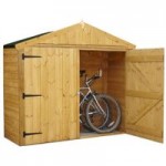 7 x 3 Pinnacle Wooden Shiplap Apex Bike Store Natural