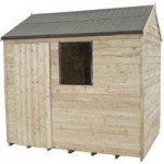 6ft x 8ft Forest Pressure Treated Wooden Overlap Apex Shed Natural
